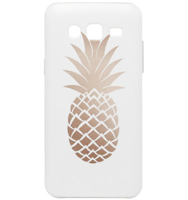 ADEL Siliconen Back Cover Softcase Hoesje voor Samsung Galaxy J7 (2015) - Ananas Goud