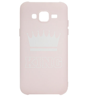 ADEL Siliconen Back Cover Softcase Hoesje voor Samsung Galaxy J7 (2015) - King Roze