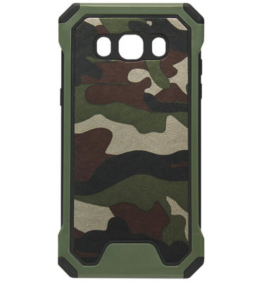 ADEL Kunststof Bumper Hardcase voor Samsung Galaxy J7 (2016) - Camouflage Groen
