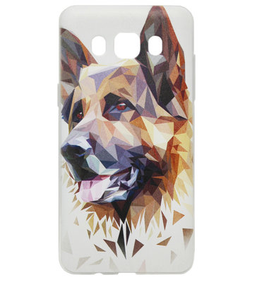 ADEL Siliconen Back Cover Softcase Hoesje voor Samsung Galaxy J7 (2016) - Duitse Herder