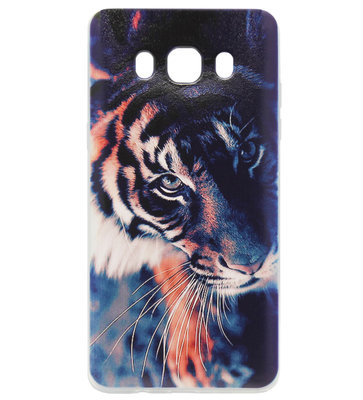 ADEL Siliconen Back Cover Softcase Hoesje voor Samsung Galaxy J7 (2016) - Tijger