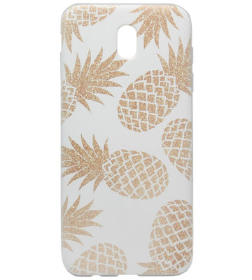 ADEL Siliconen Back Cover Softcase Hoesje voor Samsung Galaxy J7 (2017) - Ananas Goud