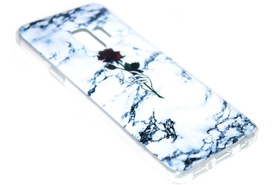 Rozen hoesje wit siliconen Samsung Galaxy S9