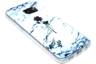 Rozen hoesje wit siliconen Samsung Galaxy S7