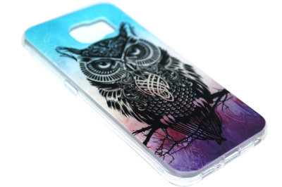 Uilen hoesje donkerblauw Samsung Galaxy S6 Edge