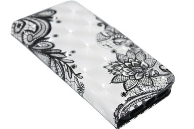 Mandala bloemen hoesje kunstleer iPhone 5/ 5S/ SE