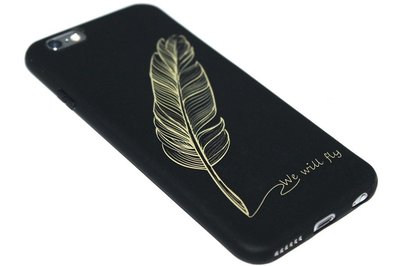 Goud veren hoesje siliconen iPhone 6 / 6S