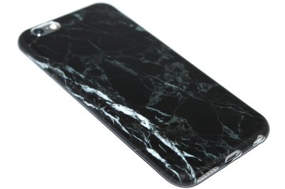 Marmer hoesje siliconen zwart iPhone 6 / 6S
