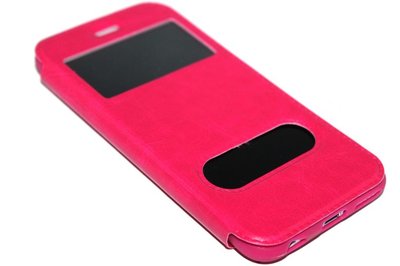 Kunstleren hoesje met open voorkant roze iPhone 6(S) Plus