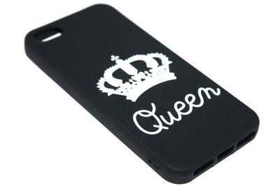Queen hoesje siliconen zwart iPhone 5/ 5S/ SE