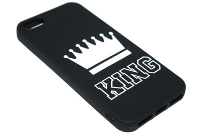 King hoesje siliconen zwart iPhone 5/ 5S/ SE