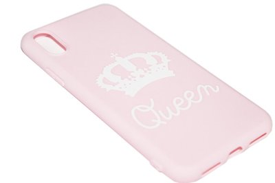 Queen hoesje roze siliconen iPhone XS/ X
