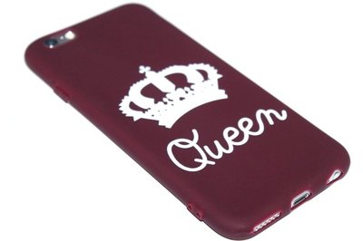 Queen hoesje siliconen kastanjerood iPhone 6(S) Plus
