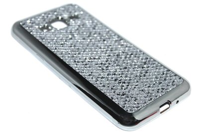 Bling bling hoesje zilver Samsung Galaxy J3 (2015) / J3 (2016)