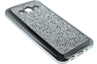 Bling bling hoesje zilver Samsung Galaxy J5 (2015)