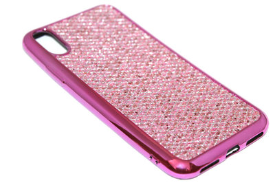 Bling bling hoesje roze iPhone XR