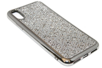 Bling bling hoesje zilver iPhone XR