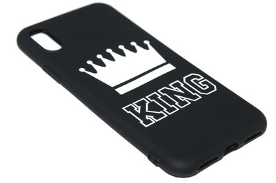 King hoesje siliconen zwart iPhone XR