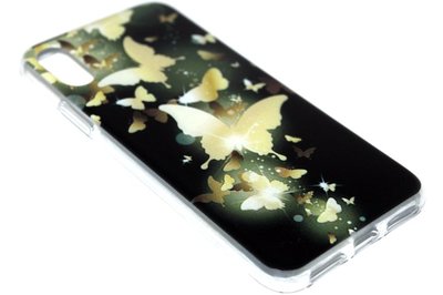 Goud vlinder hoesje siliconen iPhone XS/ X