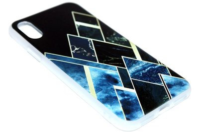 Geometrisch vormen hoesje zwart siliconen iPhone XR