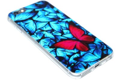 Rood vlinder hoesje siliconen iPhone 6 / 6S