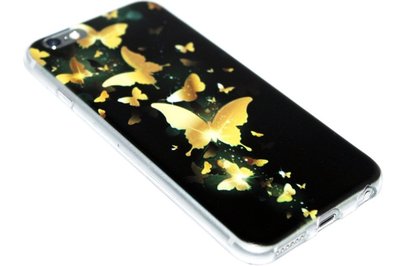 Goud vlinder hoesje siliconen iPhone 6 / 6S