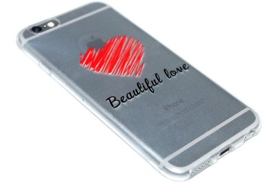 Hartjes 'Beautiful Love' hoesje siliconen iPhone 6 / 6S
