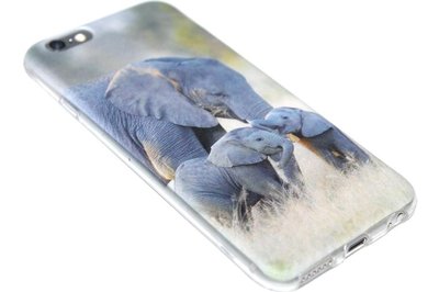 Familie olifanten hoesje siliconen iPhone 6(S) Plus
