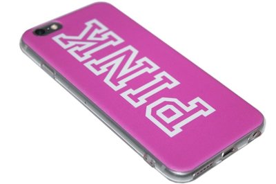 Roze pink hoesje siliconen iPhone 6(S) Plus