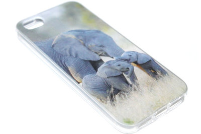 Familie olifanten hoesje siliconen iPhone 5/ 5S/ SE