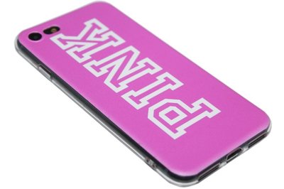 Roze pink hoesje siliconen iPhone 8 Plus/ 7 Plus