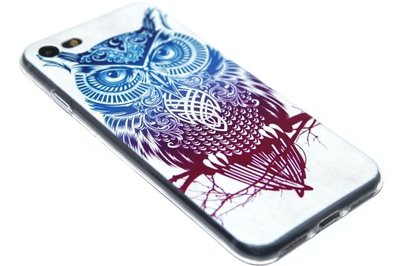 Blauwrood uilen siliconen hoesje iPhone 8 Plus/ 7 Plus