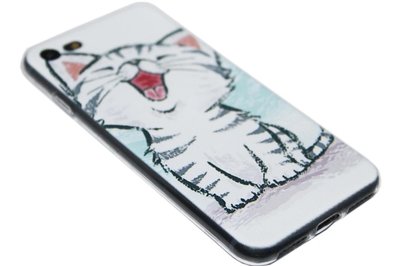 Schattig katten siliconen hoesje iPhone 8 Plus/ 7 Plus