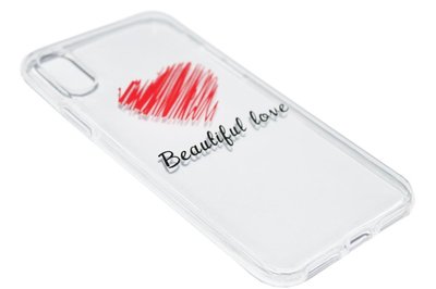 Hartjes 'Beautiful love' siliconen hoesje iPhone XS/ X