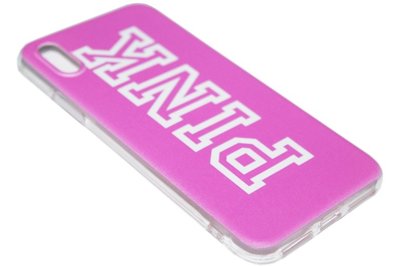 Roze pink hoesje siliconen iPhone XR