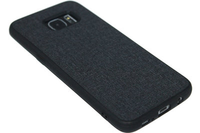 Stoffen hoesje zwart Samsung Galaxy S7 Edge