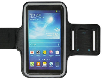 ADEL Sportarmband 4.7 Inch Microfiber Hoesje voor iPhone 4(S) - Zwart