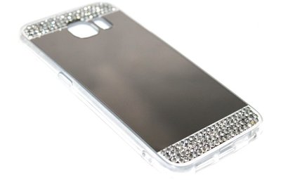Spiegel diamanten hoesje zilver Samsung Galaxy S6