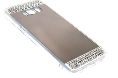 Spiegel diamanten hoesje zilver Samsung Galaxy S8