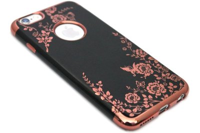 Glimmend vlinder hoesje zwart iPhone 6 / 6S