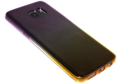 Siliconen hoesje paars/geel Samsung Galaxy S7 Edge