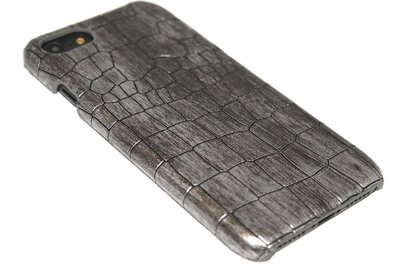Krokodillen hoesje zilver iPhone 8 Plus/ 7 Plus