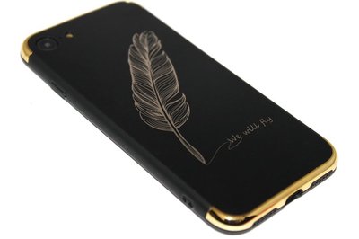 Goud veren hoesje deluxe iPhone 8 Plus/ 7 Plus