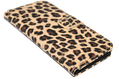 Luipaard hoesje bruin kunstleer iPhone XS / X