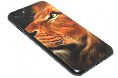 Leeuwen hoesje oranje kunststof iPhone SE (2022/ 2020)/ 8/ 7