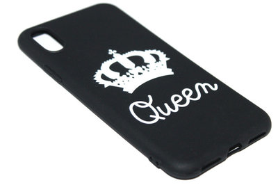 Queen hoesje siliconen zwart iPhone XS / X