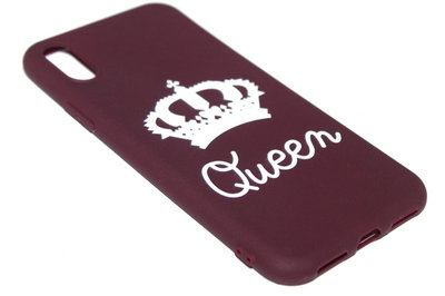 Queen hoesje siliconen kastanjerood iPhone XS / X