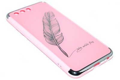 Roze veren hoesje Huawei P10