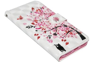 Roze boom hoesje kunstleer iPhone 8 Plus / 7 Plus