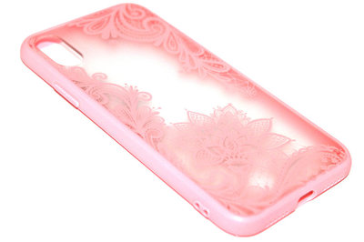 Mandala bloemen hoesje roze iPhone XS Max